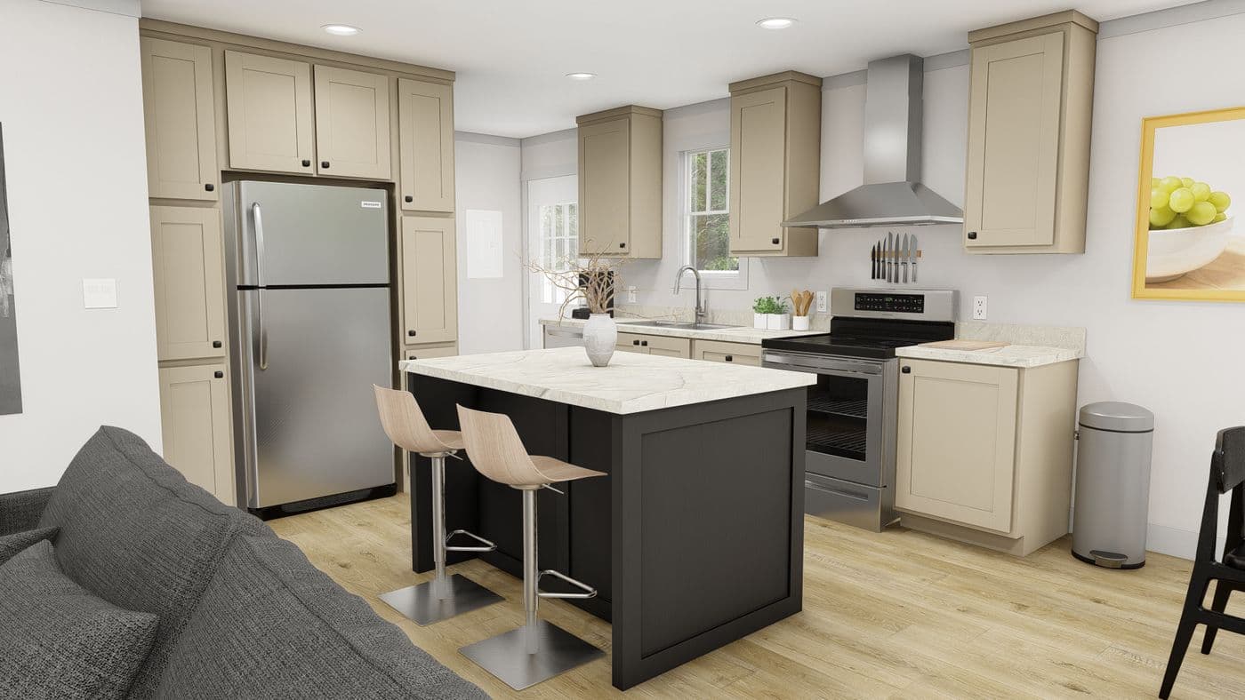 The AFRICA Kitchen. This Manufactured Mobile Home features 3 bedrooms and 2 baths.