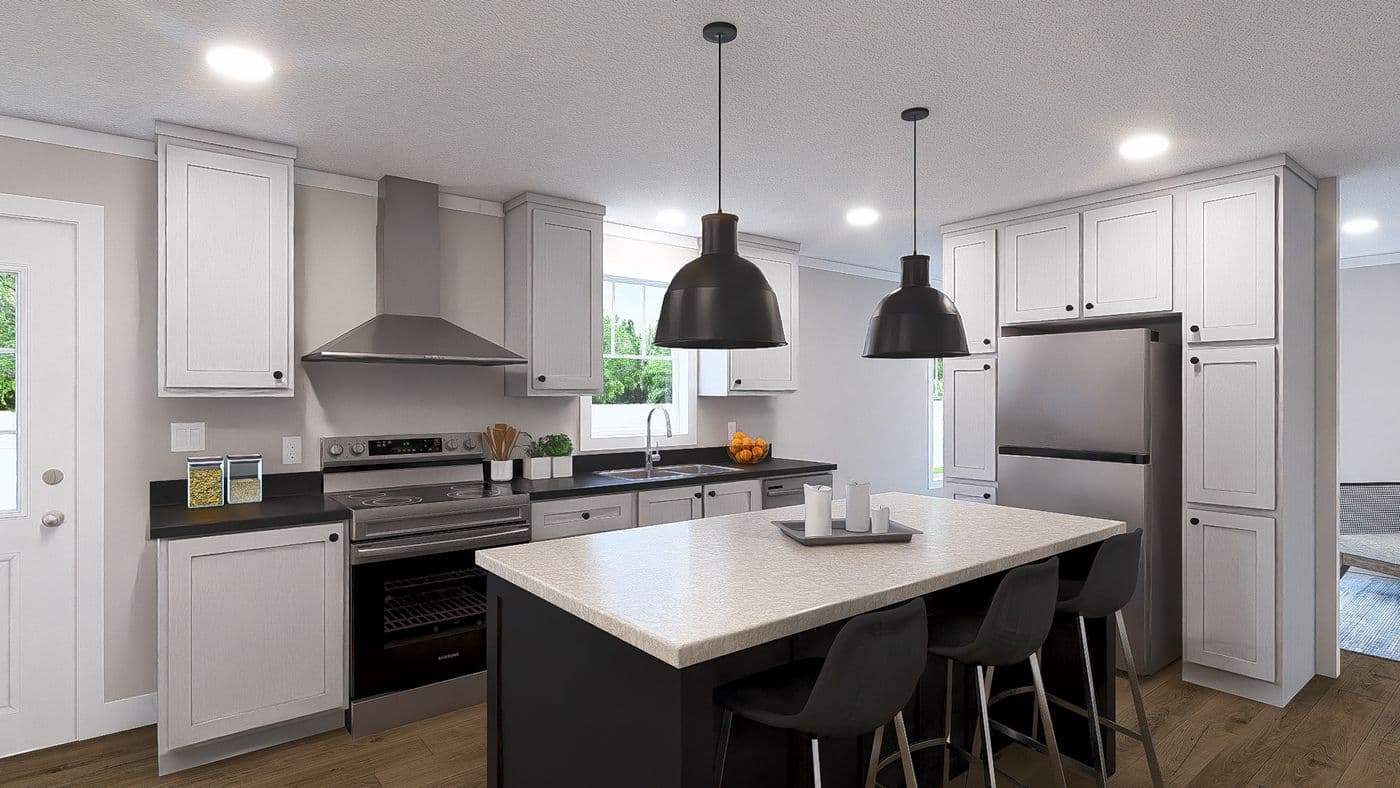 The UNDER PRESSURE Kitchen. This Modular Home features 3 bedrooms and 2 baths.