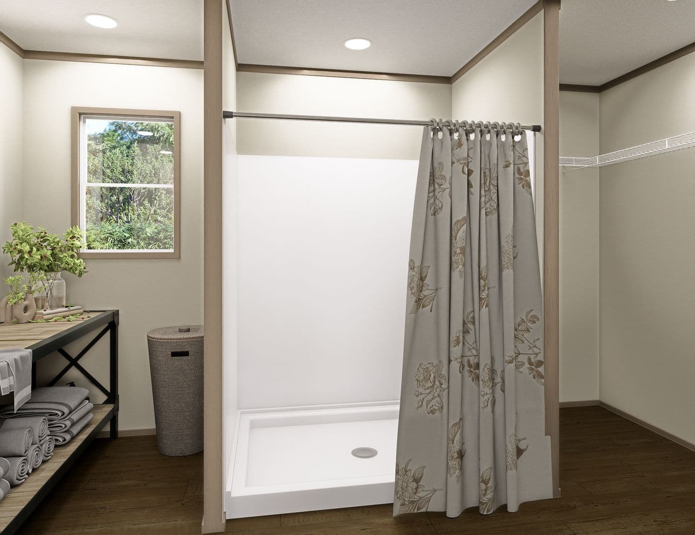 The RAINIER Primary Bathroom. This Manufactured Mobile Home features 4 bedrooms and 3 baths.