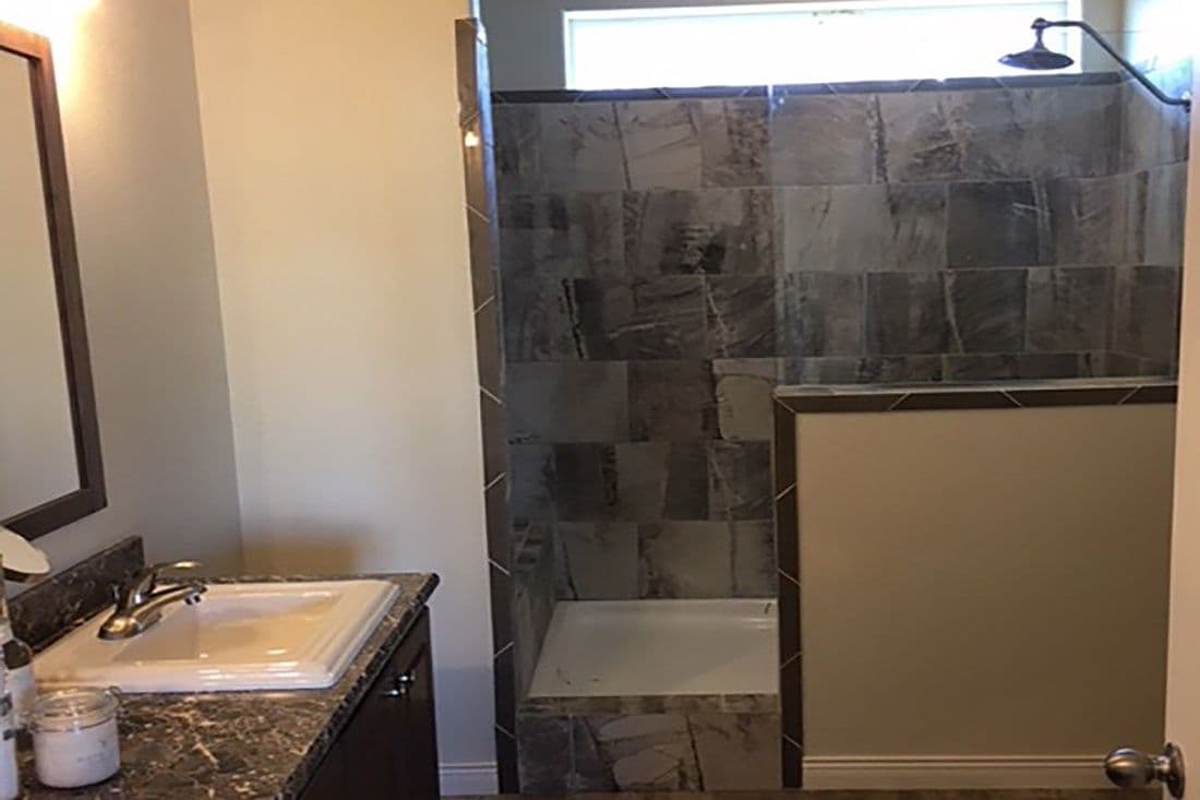 The 2024 COLUMBIA RIVER (NEW) Primary Bathroom. This Manufactured Mobile Home features 3 bedrooms and 2 baths.