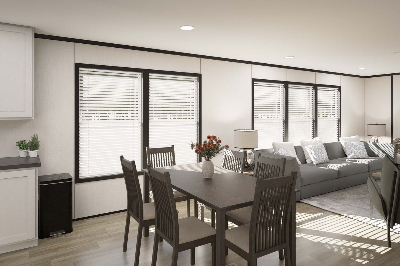The PLATINUM ANNIVERSARY Dining Area. This Manufactured Mobile Home features 3 bedrooms and 2 baths.