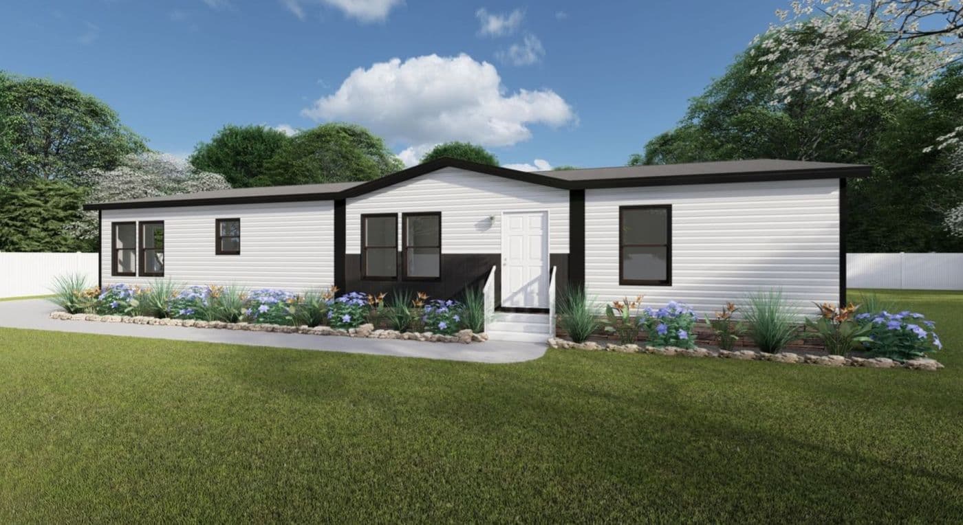 The THE RIVIERA Exterior. This Manufactured Mobile Home features 3 bedrooms and 2 baths.