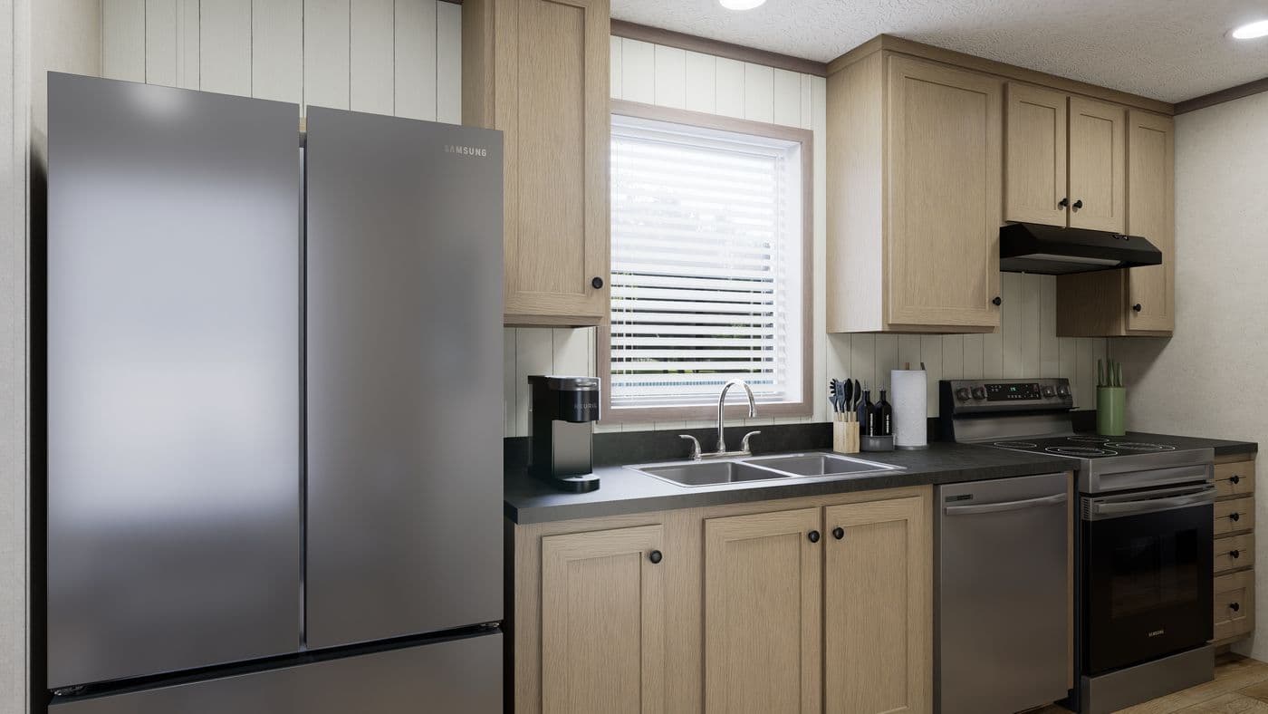 The 5614-CC02 CLEARPATH 56 Kitchen. This Manufactured Mobile Home features 2 bedrooms and 2 baths.