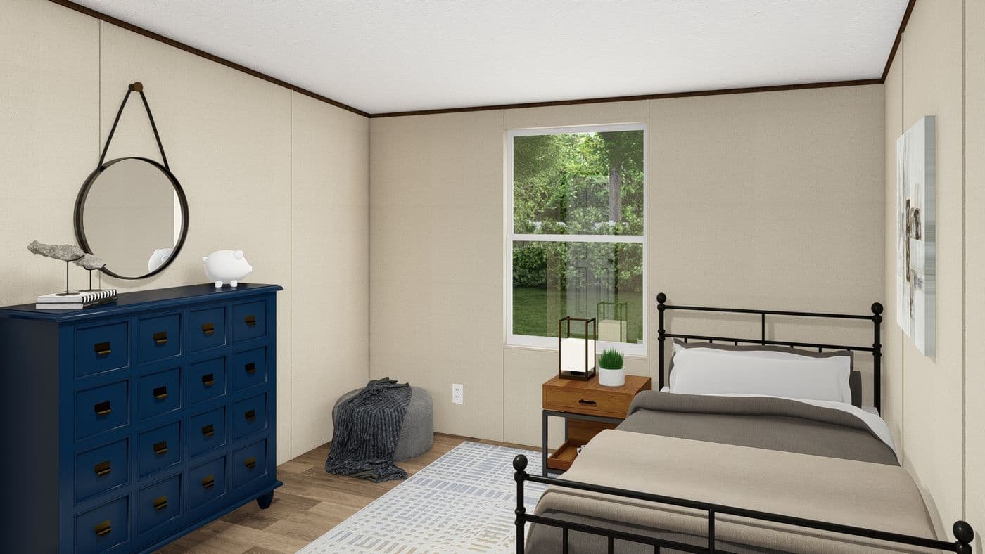 The PRIDE Bedroom. This Manufactured Mobile Home features 4 bedrooms and 2 baths.