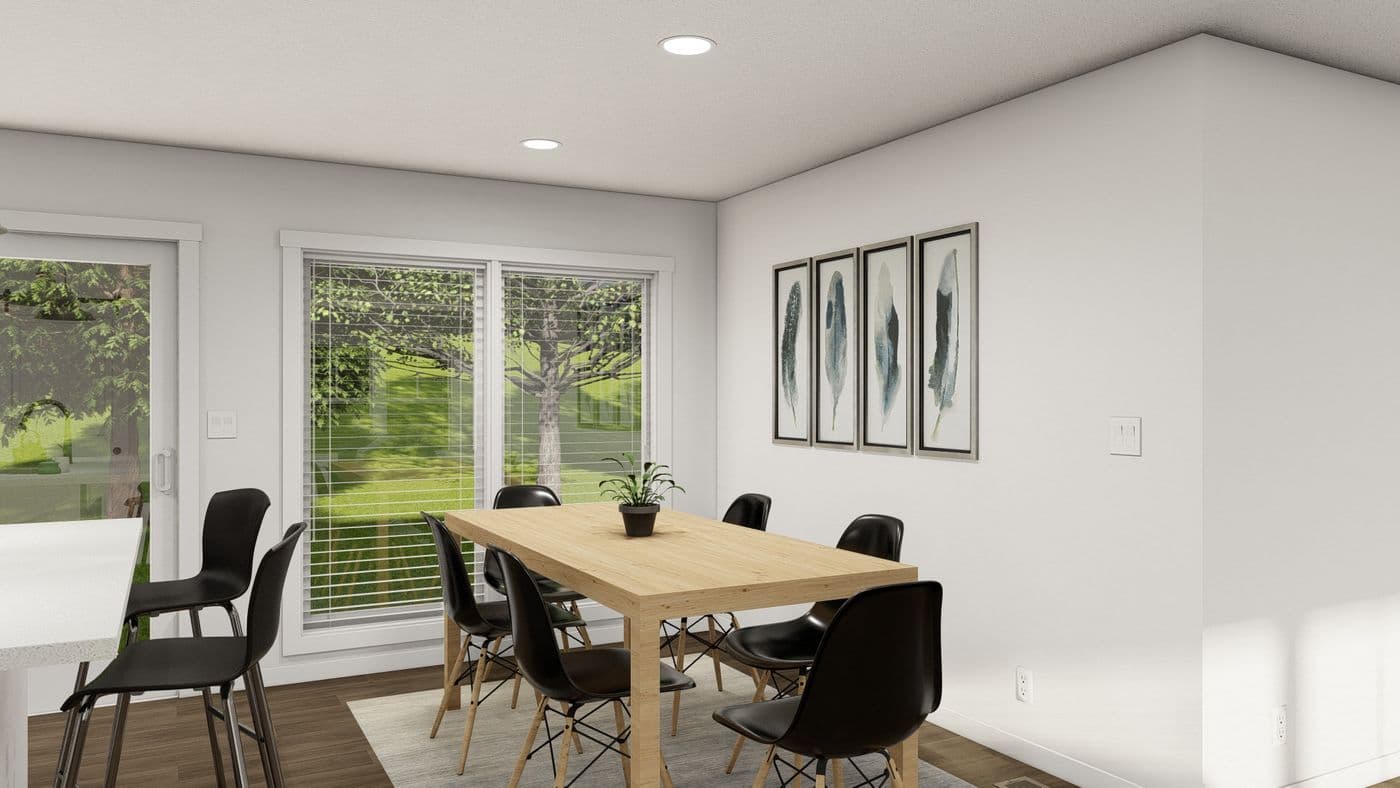 The THE WASHINGTON Dining Room. This Manufactured Mobile Home features 3 bedrooms and 2 baths.