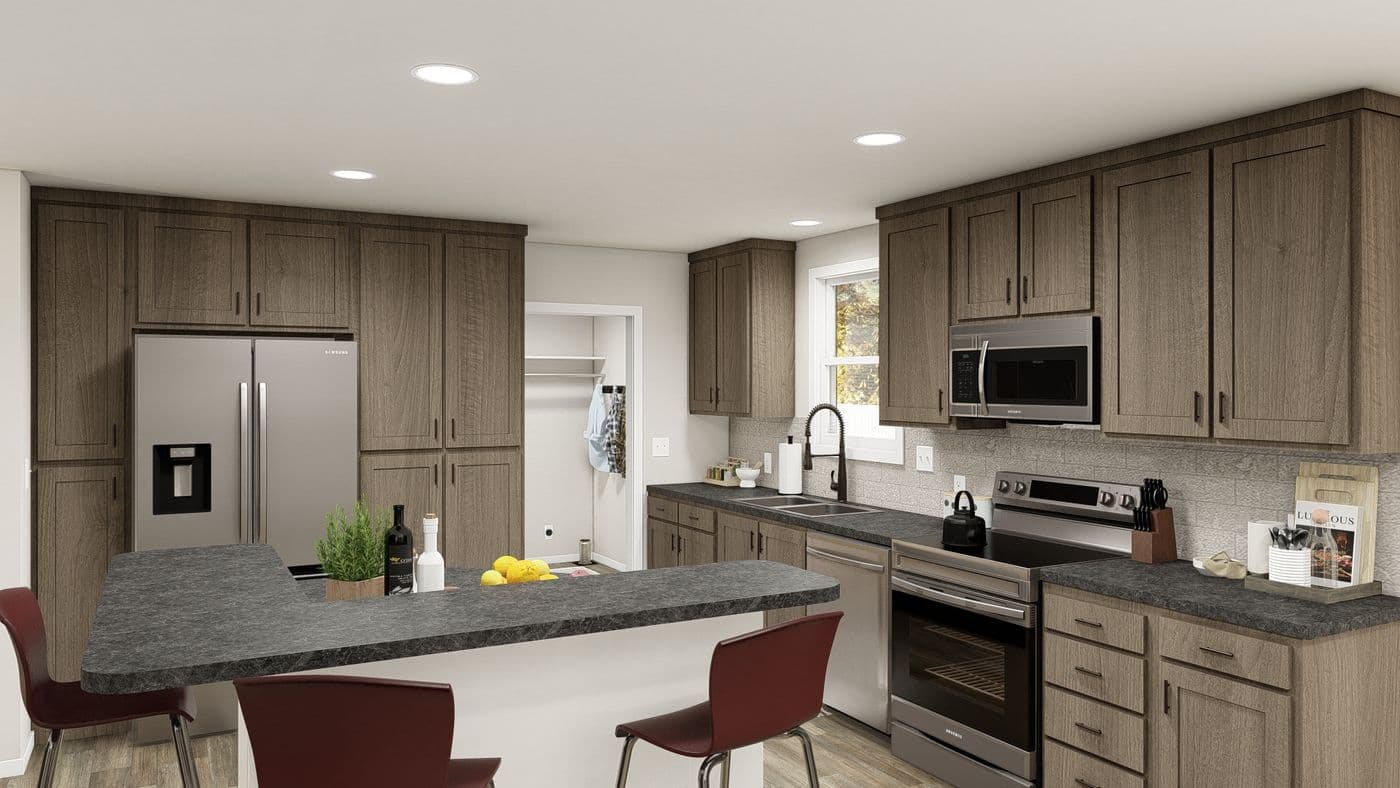 The ING521F NOBLE               GW Kitchen. This Manufactured Mobile Home features 3 bedrooms and 2 baths.