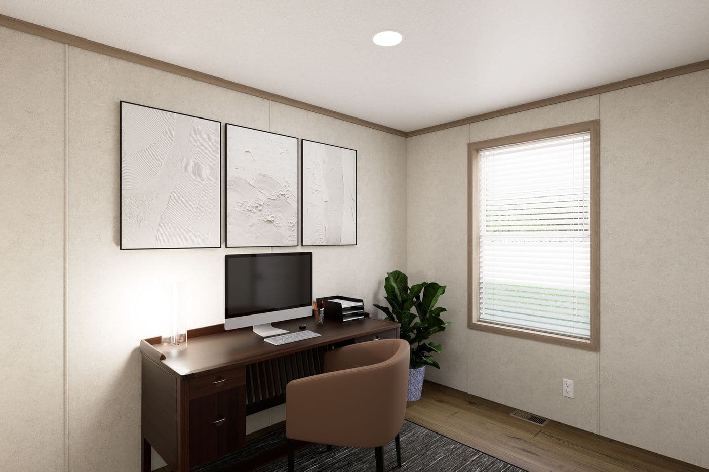The 7016-CC01 CORNERSTONE 70 Guest Bedroom. This Manufactured Mobile Home features 3 bedrooms and 2 baths.