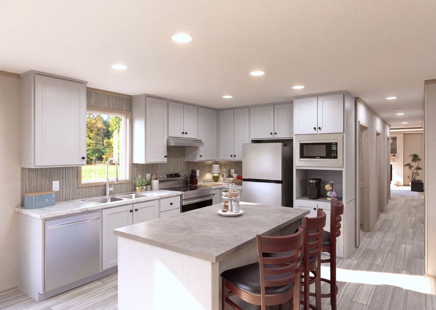 The THE MOUNTAINEER 76 Kitchen. This Manufactured Mobile Home features 4 bedrooms and 2 baths.
