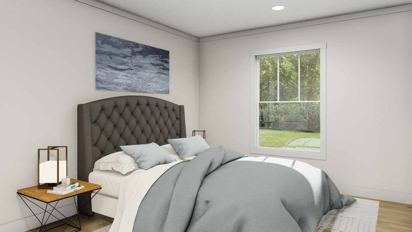 The BORN TO RUN Primary Bedroom. This Manufactured Mobile Home features 2 bedrooms and 2 baths.