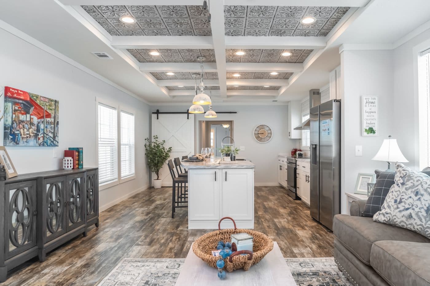 The THE DEWEY Living Room. This Manufactured Mobile Home features 3 bedrooms and 2 baths.