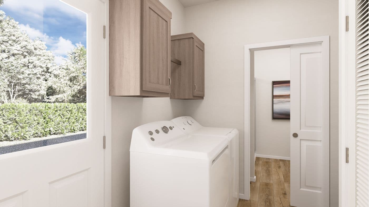 The PREFERRED PLUS CP561F  CLAYTON Utility Room. This Manufactured Mobile Home features 3 bedrooms and 2 baths.