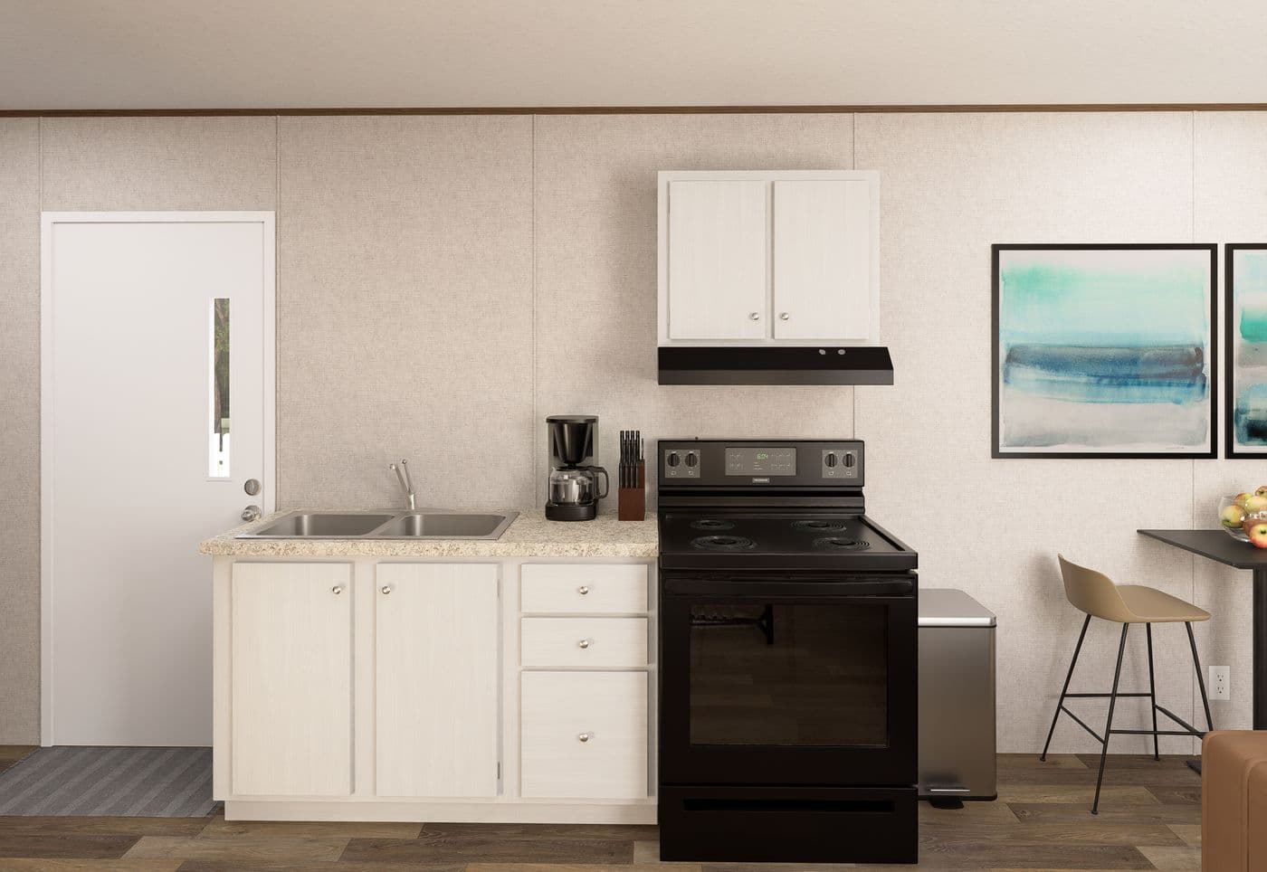 The BUTTERCUP Kitchen. This Manufactured Mobile Home features 1 bedroom and 1 bath.