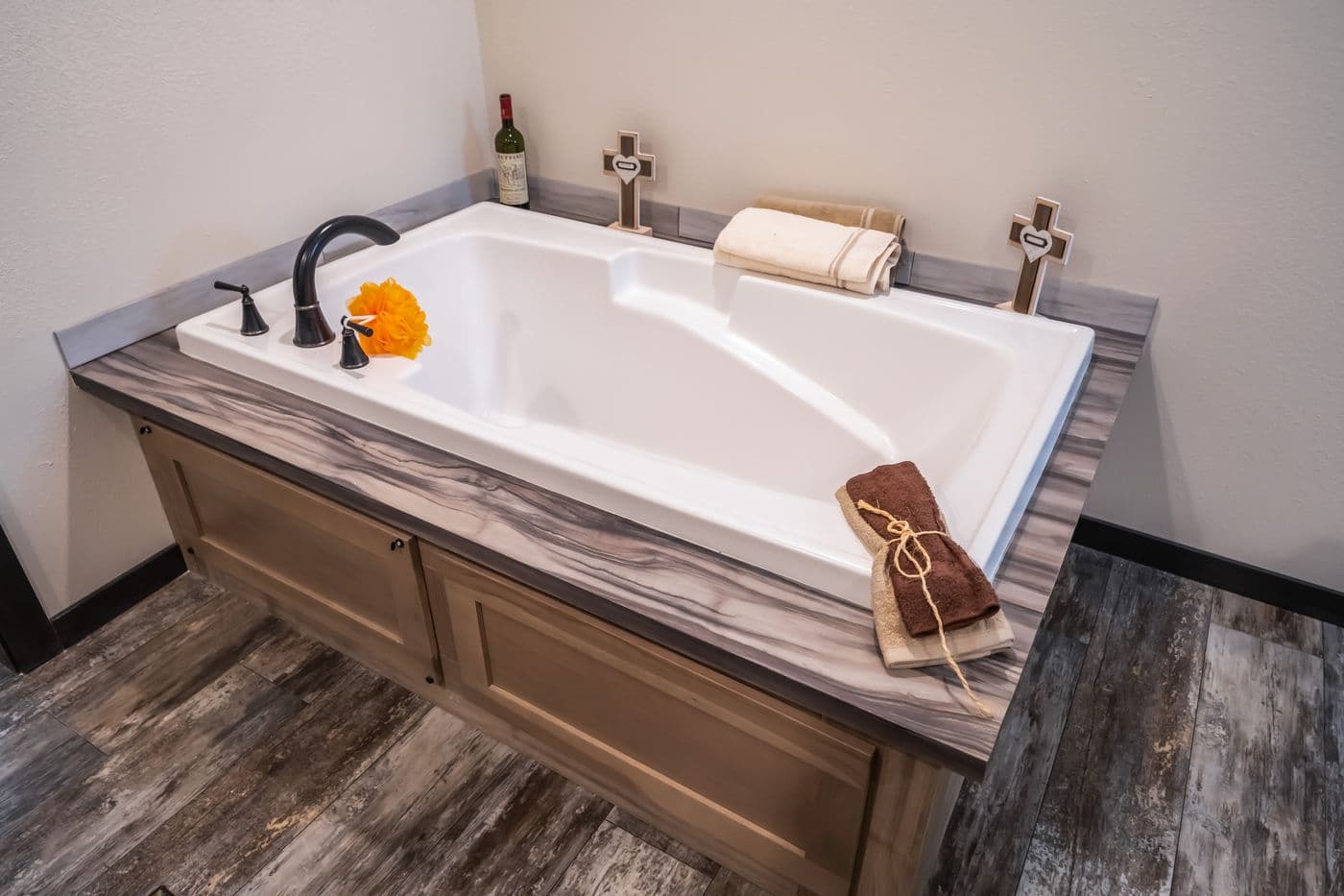 The BOUJEE 2 Primary Bathroom. This Manufactured Mobile Home features 3 bedrooms and 2 baths.