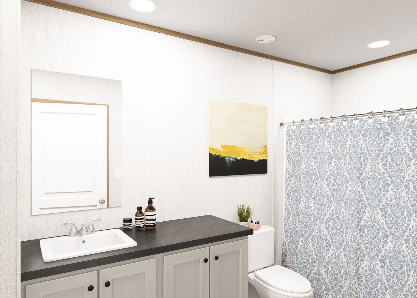 The BEACON  16X66 Primary Bathroom. This Manufactured Mobile Home features 3 bedrooms and 2 baths.