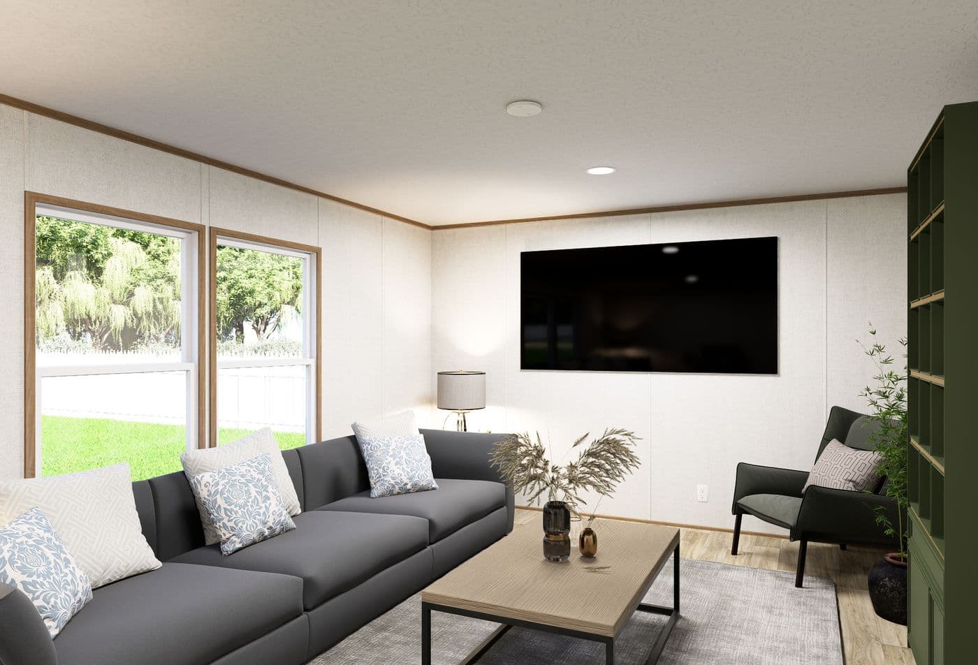The HAVEN Flex. This Manufactured Mobile Home features 3 bedrooms and 2 baths.