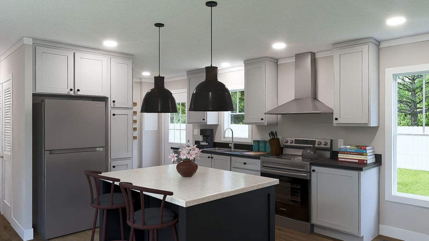 The STILL THE ONE Kitchen. This Manufactured Mobile Home features 2 bedrooms and 2 baths.