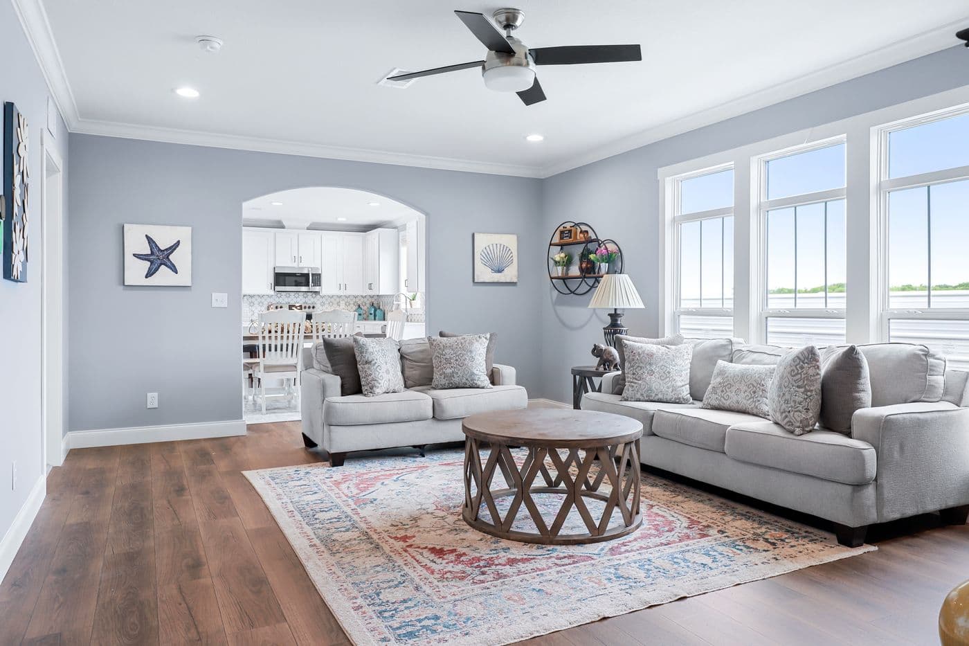 The THE ATLAS Living Room. This Manufactured Mobile Home features 4 bedrooms and 3 baths.
