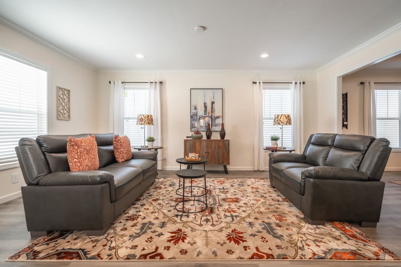 The 4220 "ATLANTIC" 7228 Family Room. This Manufactured Mobile Home features 3 bedrooms and 2 baths.