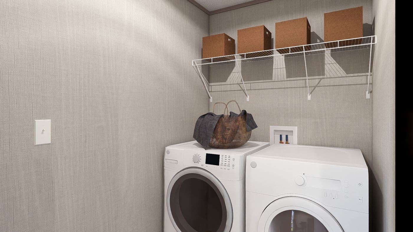 The ULTRA A-PLUS 16X76 Utility Room. This Manufactured Mobile Home features 3 bedrooms and 2 baths.