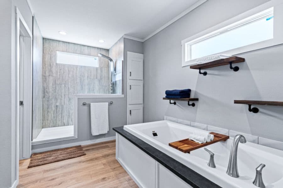 The THE DENALI Exterior. This Manufactured Mobile Home features 3 bedrooms and 2 baths.