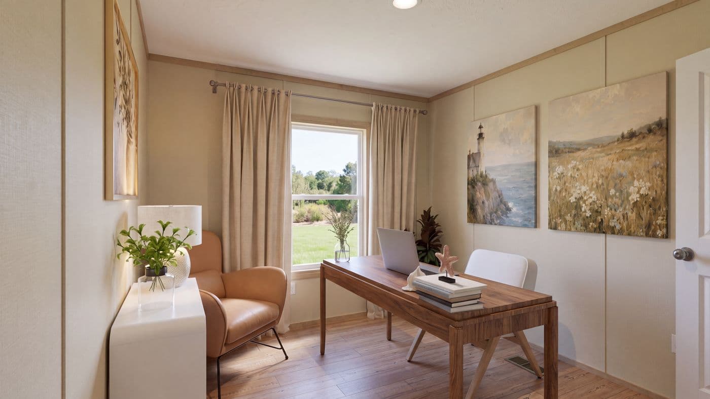 The BOONE Bedroom. This Manufactured Mobile Home features 4 bedrooms and 2 baths.