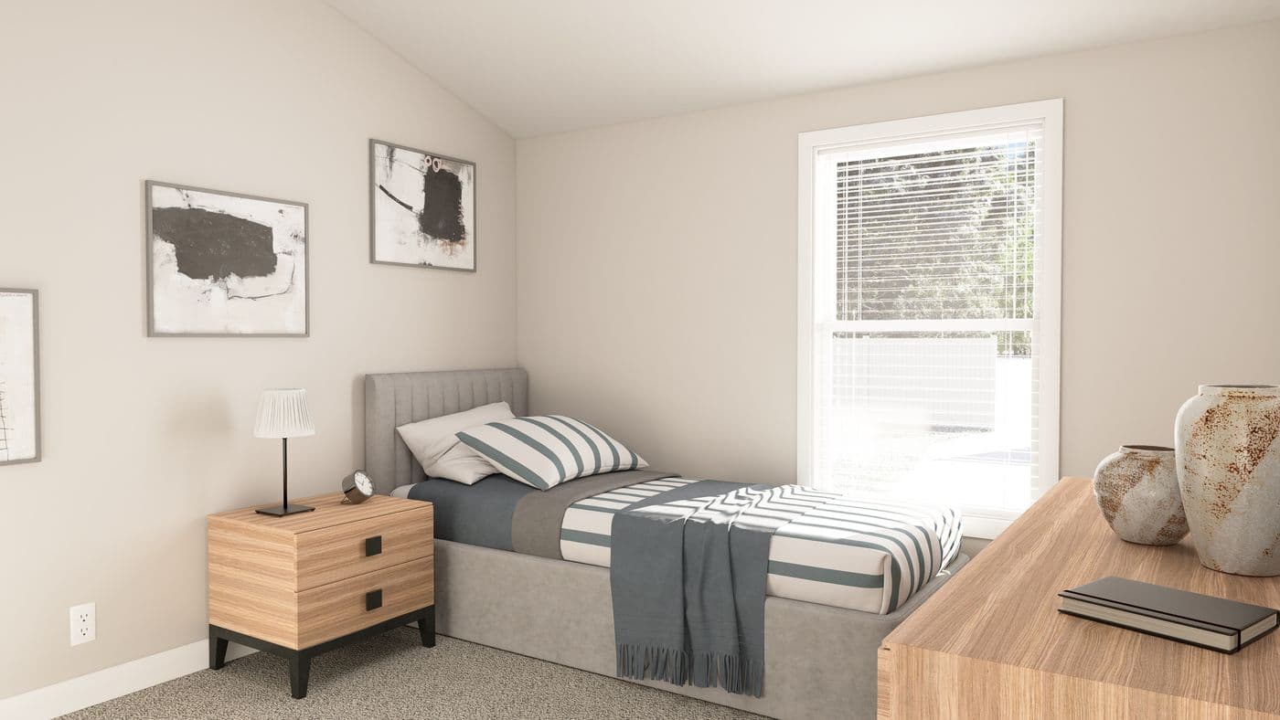 The ING602K GENERAL SHERMAN     GW Bedroom. This Manufactured Mobile Home features 3 bedrooms and 2 baths.