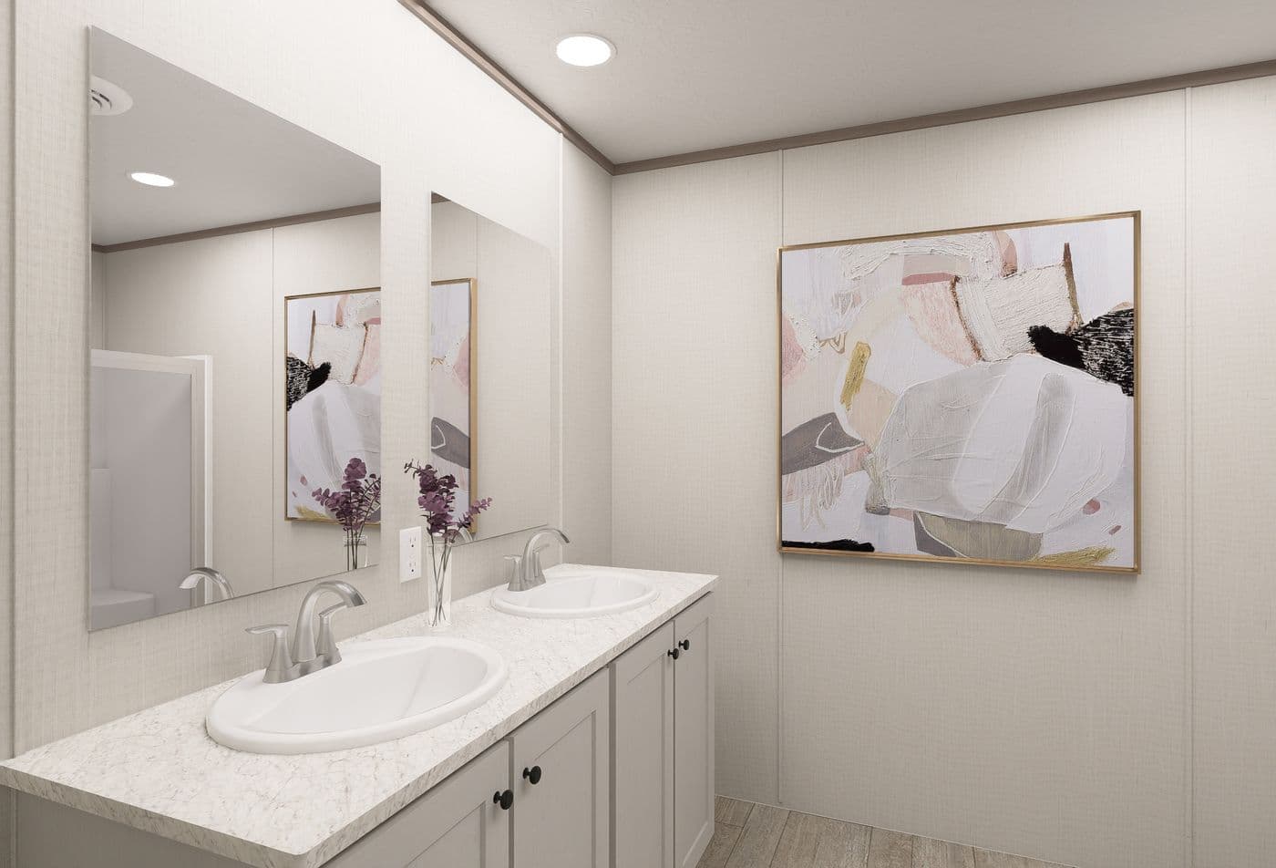 The FLEX ANNIVERSARY Primary Bathroom. This Manufactured Mobile Home features 3 bedrooms and 2 baths.