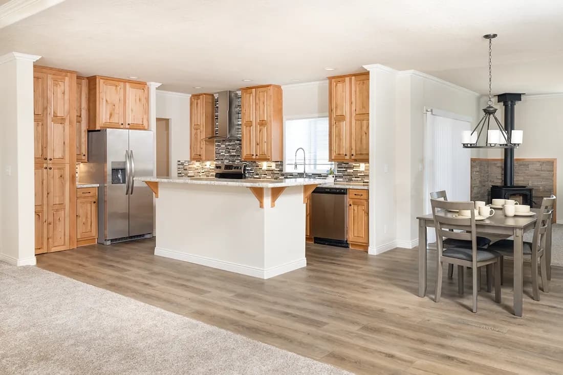 The TH601F                 CLAYTON Kitchen. This Manufactured Mobile Home features 3 bedrooms and 2 baths.