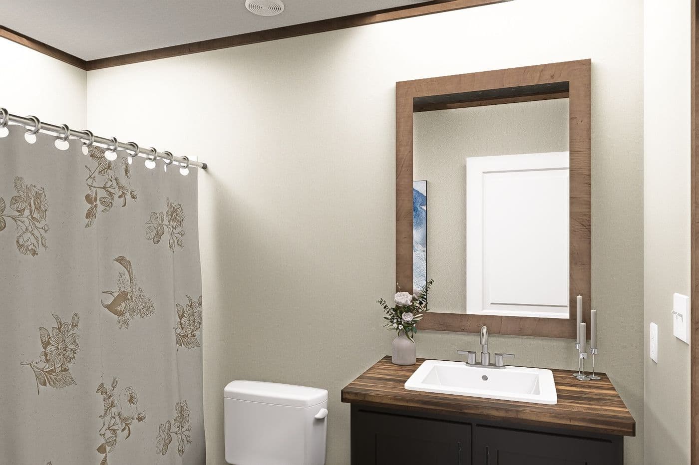 The SNOWCAP Guest Bathroom. This Manufactured Mobile Home features 4 bedrooms and 3 baths.