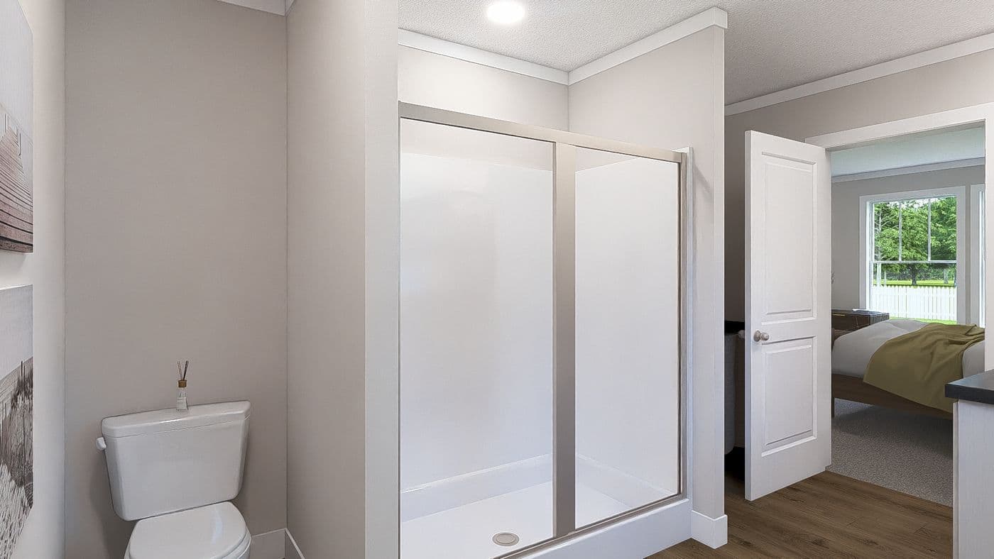 The BROWN EYED GIRL Primary Bathroom. This Manufactured Mobile Home features 4 bedrooms and 2 baths.