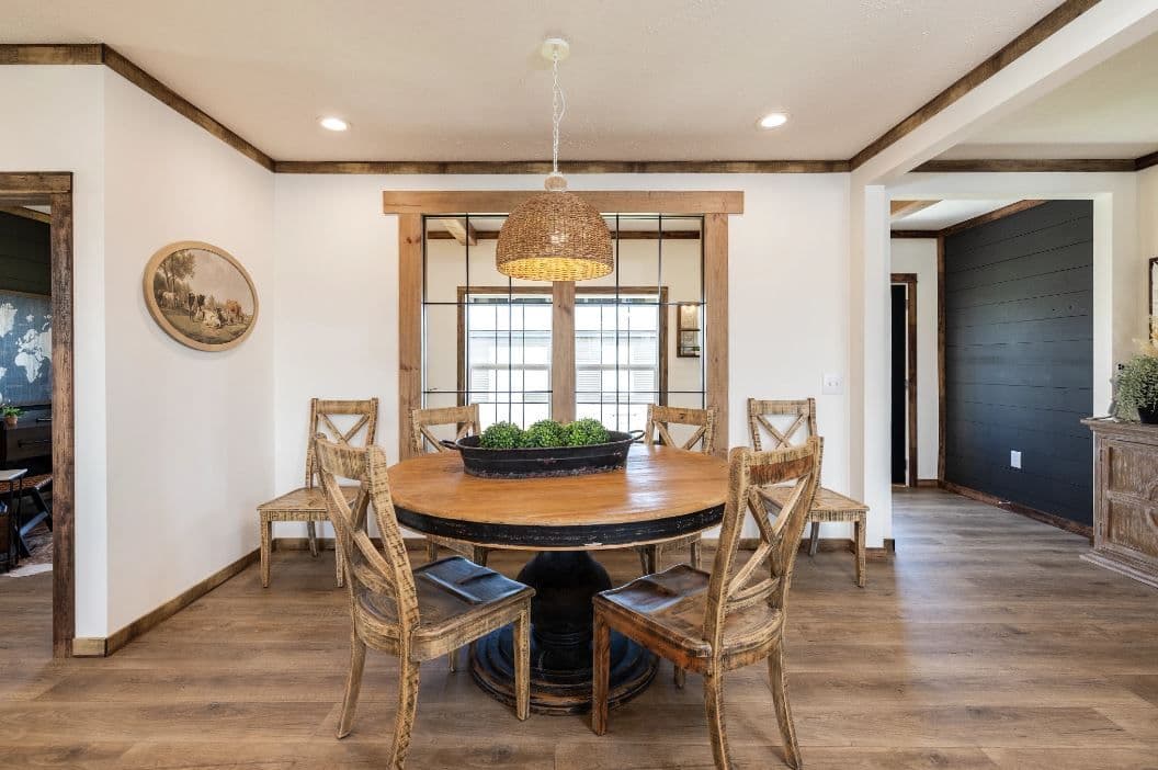 The ARABELLA Dining Room. This Manufactured Mobile Home features 3 bedrooms and 2 baths.