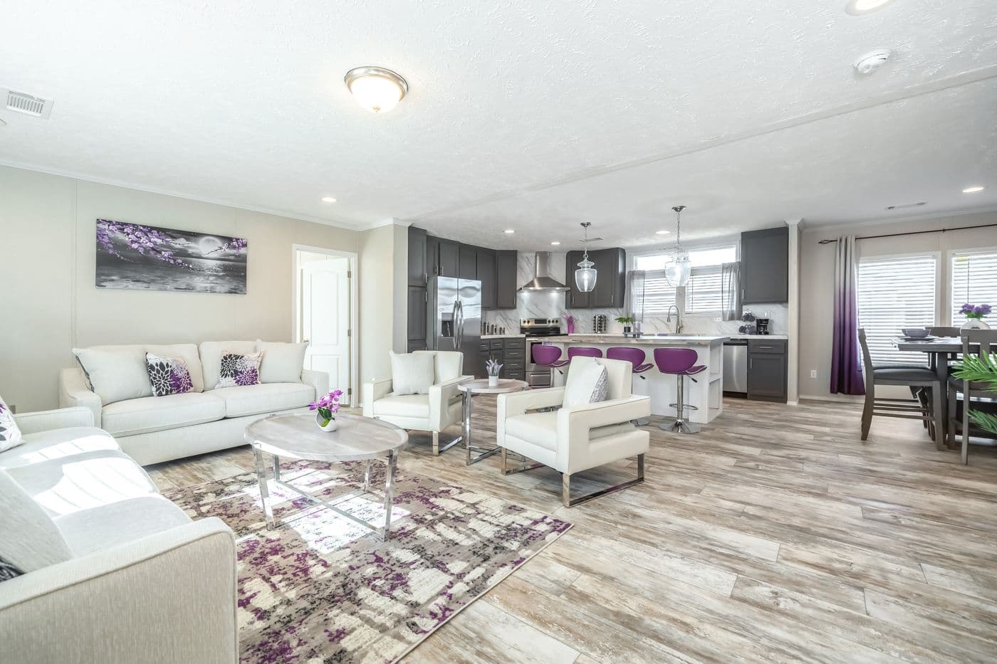 The STELLA Living Room. This Manufactured Mobile Home features 3 bedrooms and 2 baths.