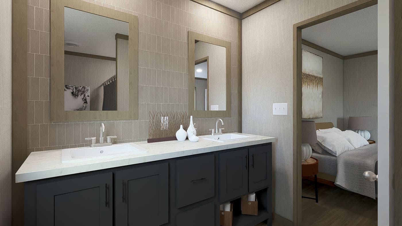 TranquilityThe SYDNEY Primary Bathroom. This Manufactured Mobile Home features 3 bedrooms and 2 baths.