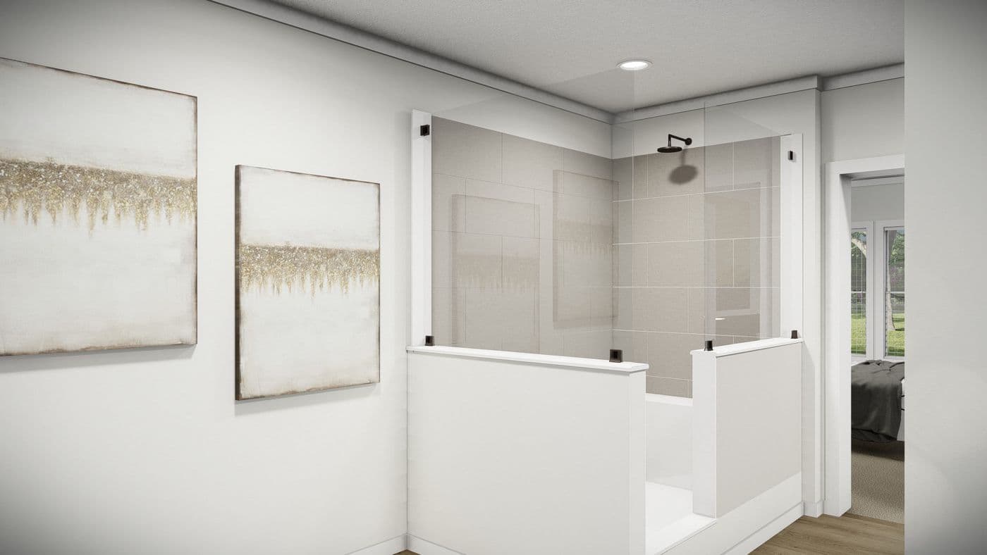 The THE PARKER Primary Bathroom. This Manufactured Mobile Home features 3 bedrooms and 2 baths.