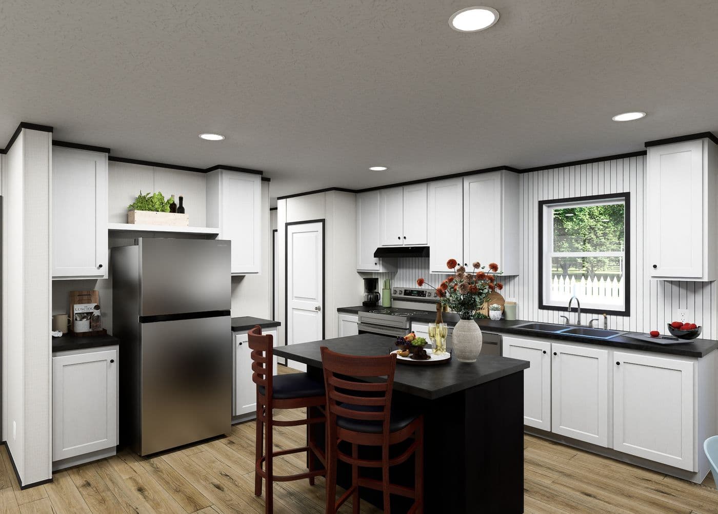 The VISTA Kitchen. This Manufactured Mobile Home features 3 bedrooms and 2 baths.