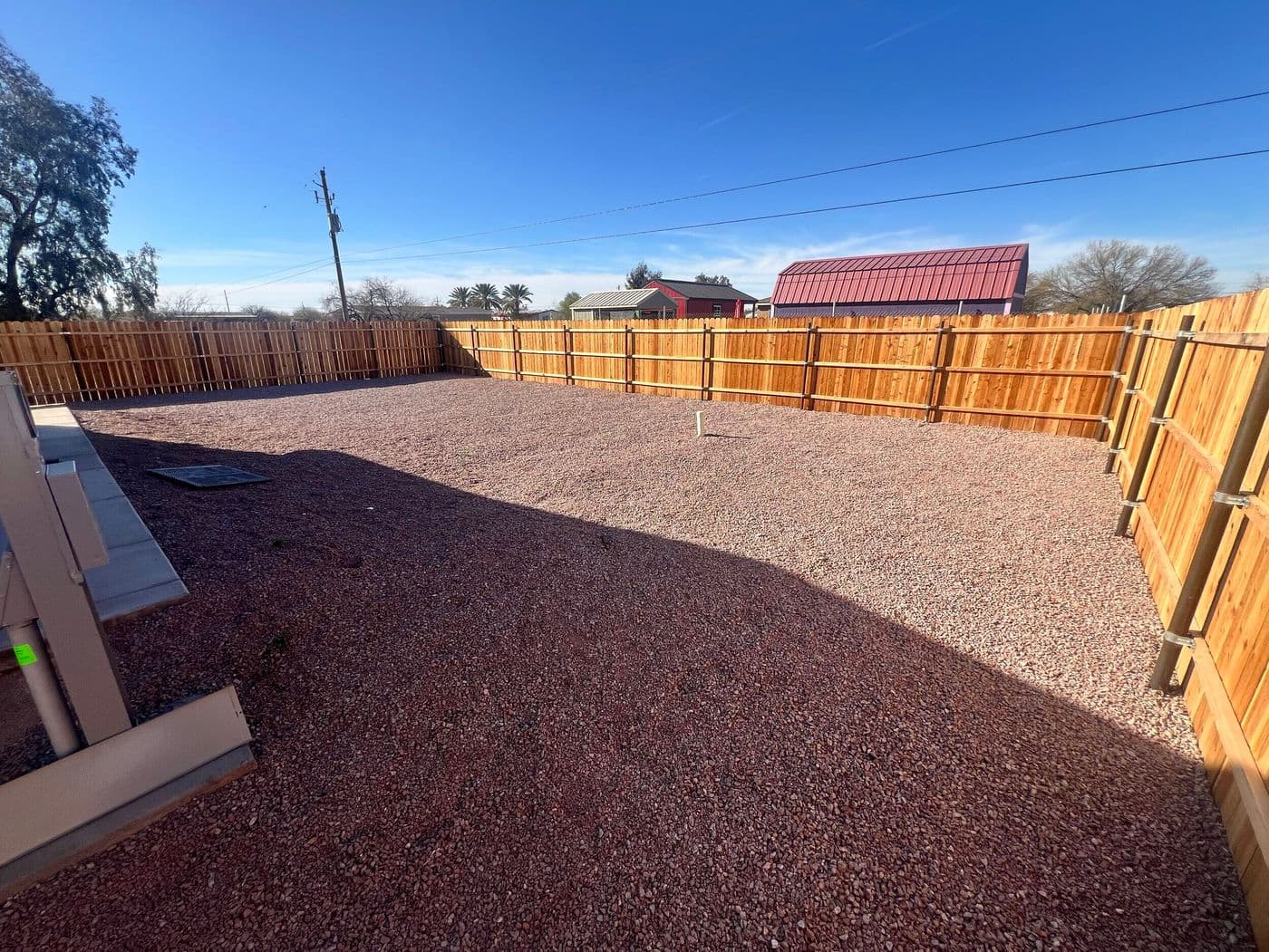 fenced yard