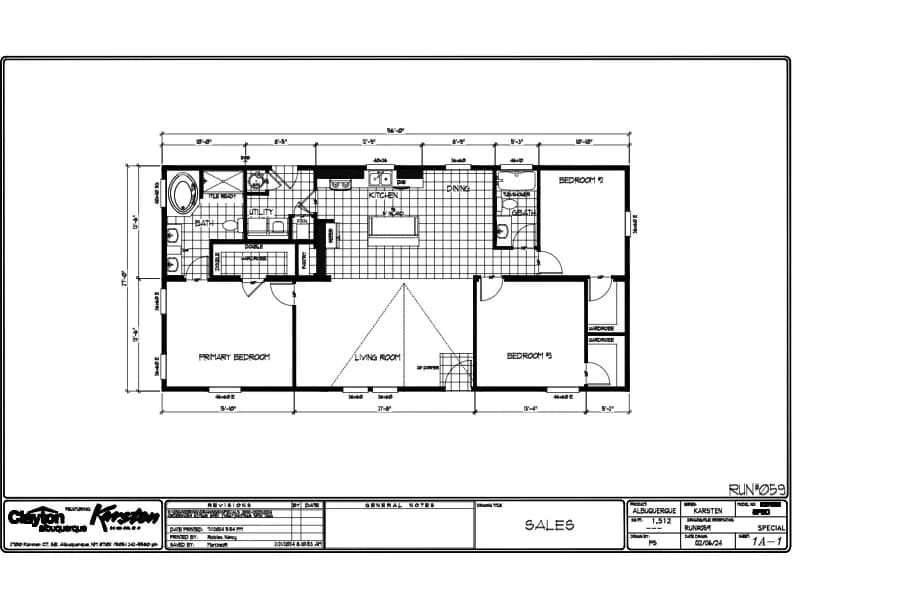 Floor plan for 151 Santa Florence Alamogordo, NM.