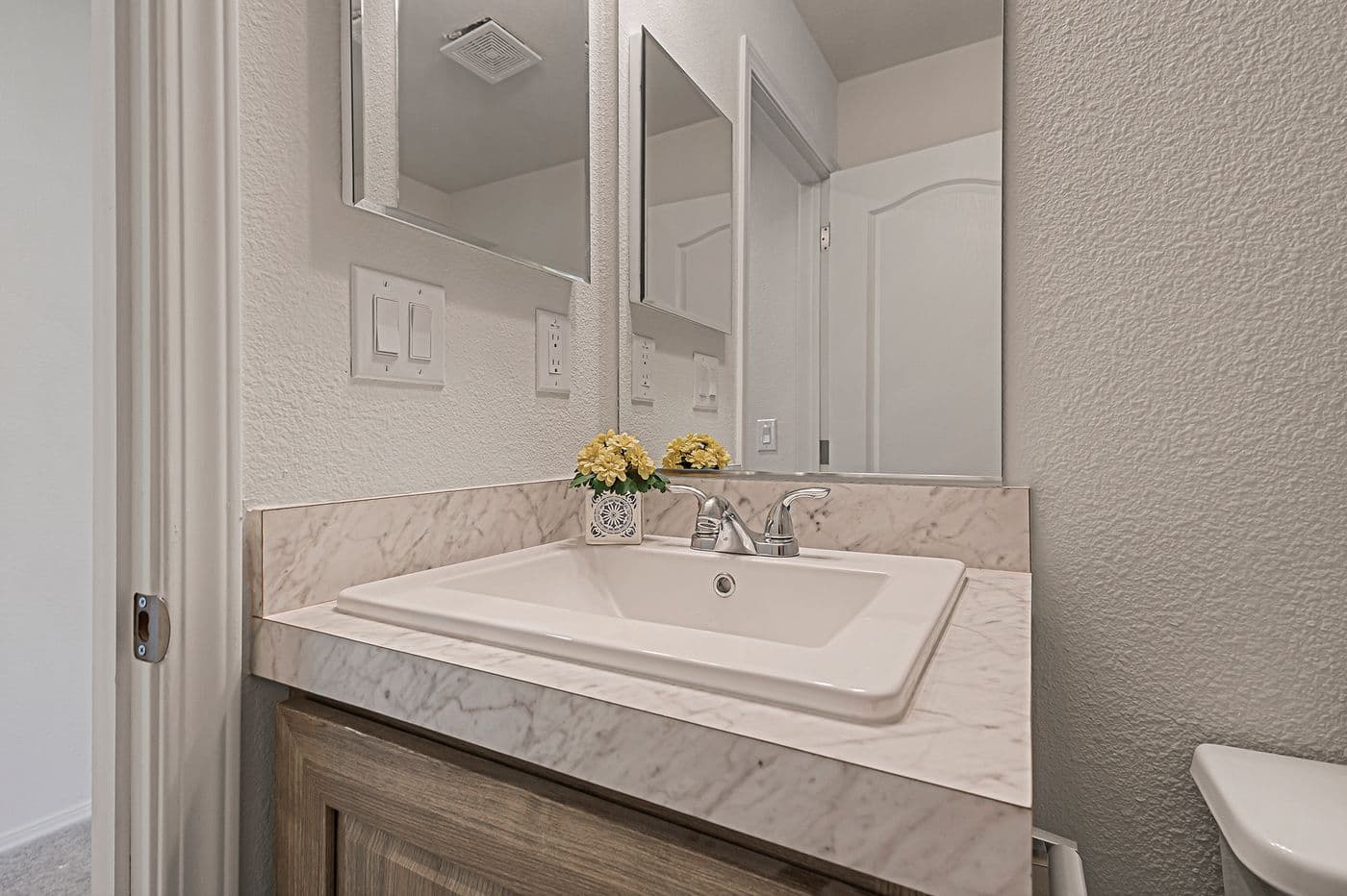 Medicine cabinet in guest bathroom