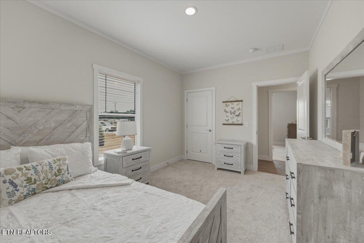 The Primary Bedroom features an on suite bathroom and spacious walk in closet.