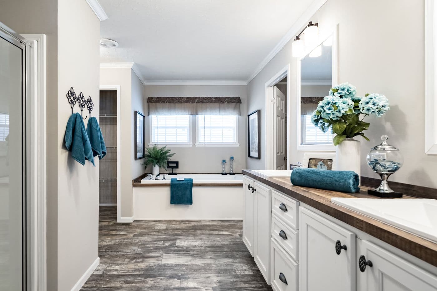 The THE RODDY Primary Bathroom. This Manufactured Mobile Home features 4 bedrooms and 3 baths.