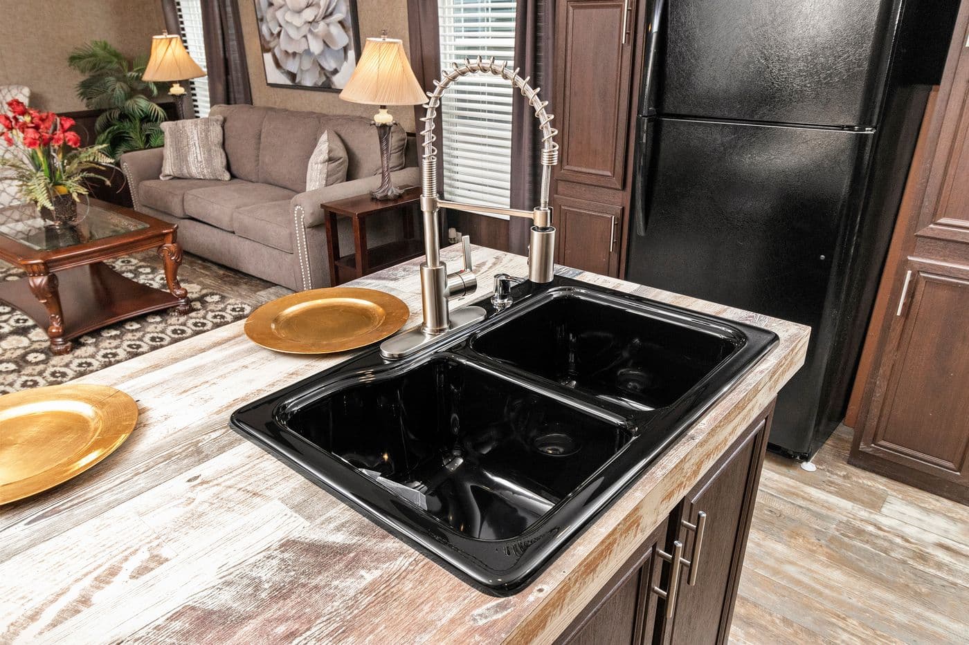 The THE PARKSIDE Kitchen. This Manufactured Mobile Home features 3 bedrooms and 2 baths.