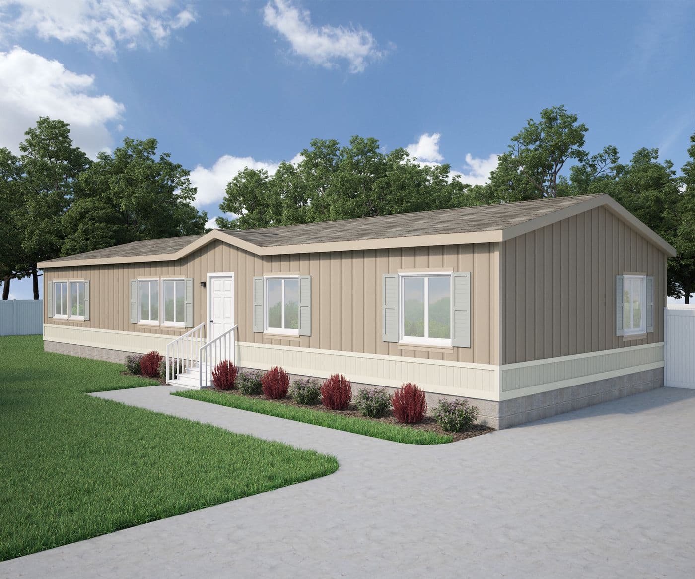 The FAIRPOINT 24623A Optional Heritage Exterior. This Manufactured Mobile Home features 3 bedrooms and 2 baths.