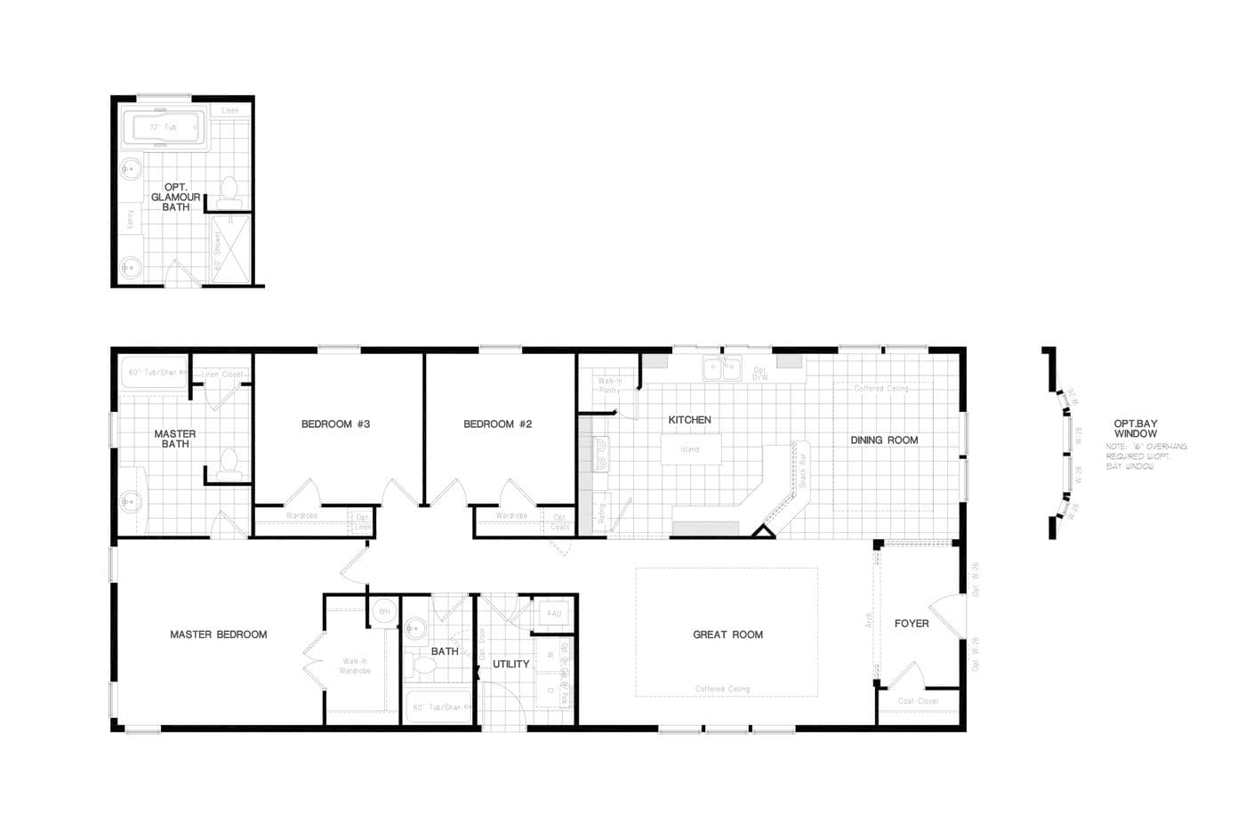 Floor plan for PREFERRED PLUS CP601F CLAYTON