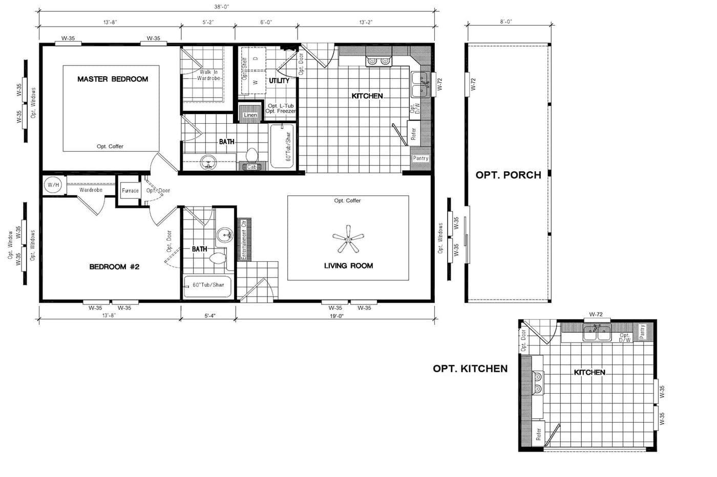 Floor plan for INS382F REDWOOD II CLAYTON