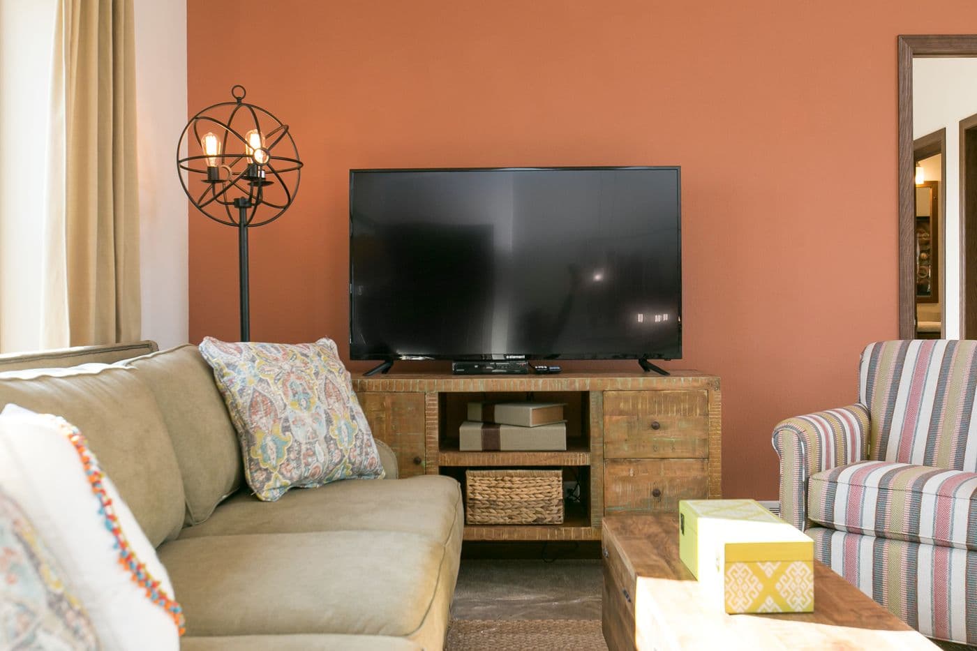 The INTEGRITY 98 MOD Living Room. This Manufactured Mobile Home features 2 bedrooms and 2 baths.