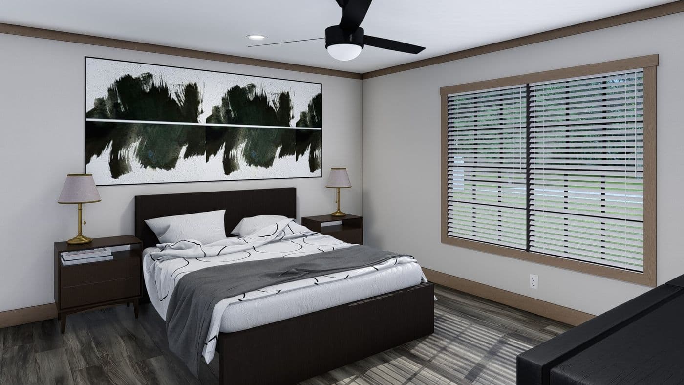 The THE ANGELINA Exterior. This Manufactured Mobile Home features 4 bedrooms and 2 baths.