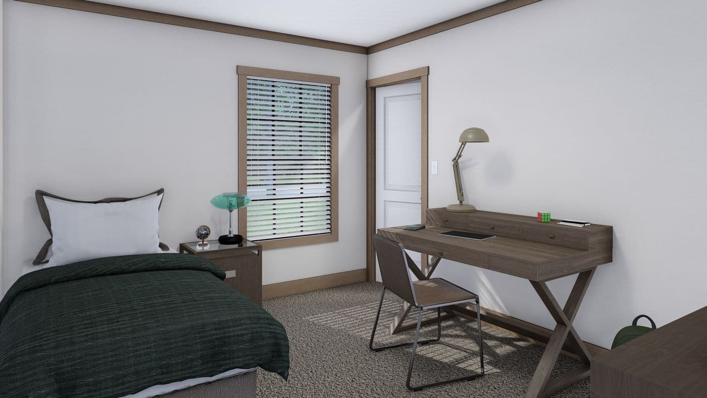 The THE ANGELINA Exterior. This Manufactured Mobile Home features 4 bedrooms and 2 baths.