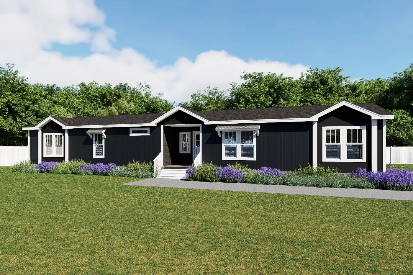 The THE VALENTINO Exterior. This Manufactured Mobile Home features 4 bedrooms and 2.5 baths.
