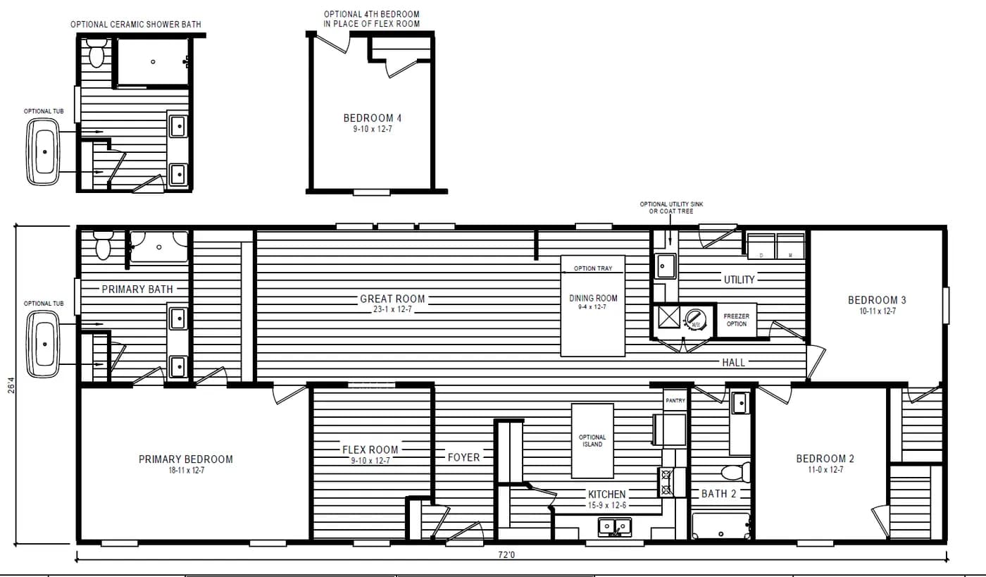 Floor plan for 5420 "TILLERY" 7228