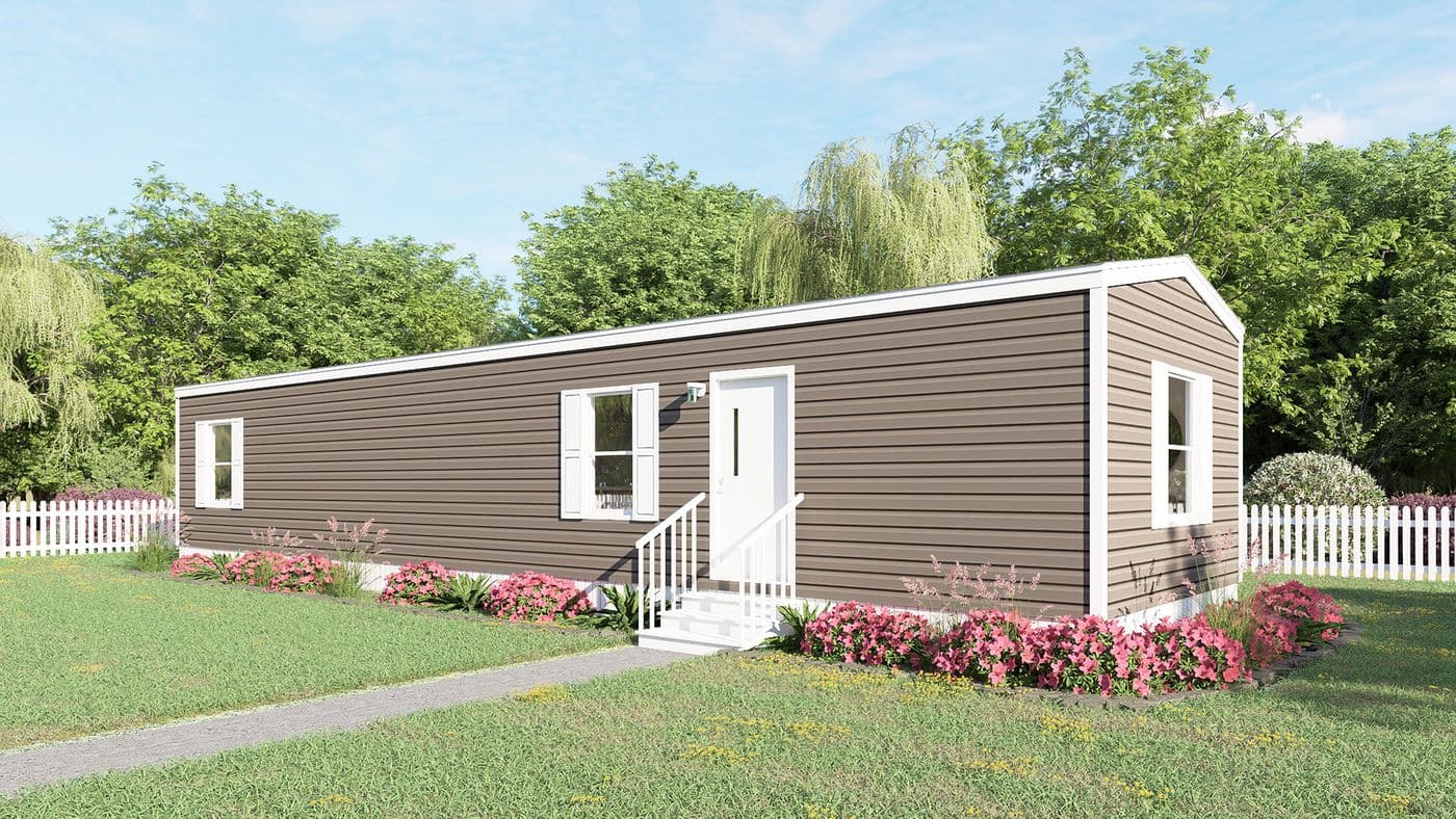 The ELM Exterior. This Manufactured Mobile Home features 2 bedrooms and 1 bath.